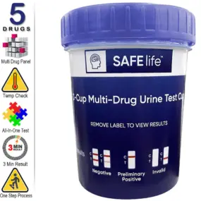 All-In-One 5 Panel Urine Drug Test Cup - Multi-Drug Urine Test Cup