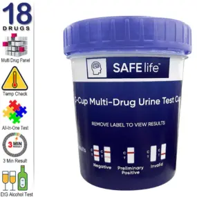 Compact 18 Panel Drug Test Cup with Alcohol